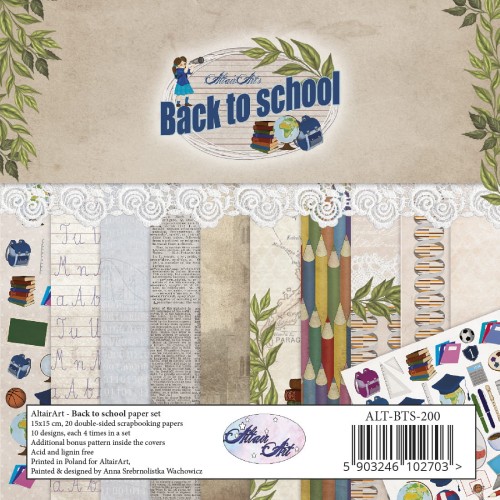 AltairArt - Back to school -zestaw 15x15
Kartki do scrapbookingu