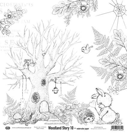 Craft&You Design CP-WS10 Papier akwarelowy 30,5x30,5 cm - WOODLAND STORY