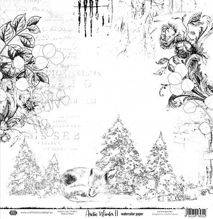 Craft&You Design Papier akwarelowy 30,5x30,5 cm - ARCTIC WINTER