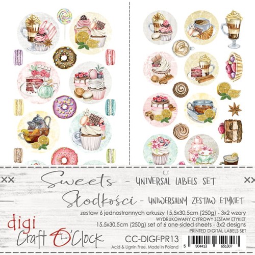 ZESTAW ETYKIET - 13 - SWEETS - ZESTAW UNIWERSALNY