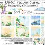 CRAFT O'CLOCK CY03 - DINO ADVENTURES - ZESTAW PAPIERÓW 15,25X15,25CM