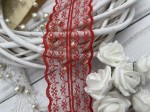 Koronka syntetyczna 4 cm/1 m, czerwona
