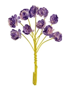 Ręcznie robione kwiaty z papieru morwowego - Chryzantemy, 1cm, 10szt - fioletowe, 2-tonowe