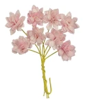 Ręcznie robione kwiaty z papieru morwowego - Chryzantemy, 2cm, 8szt -jasnoróżowe