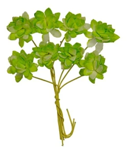 Ręcznie robione kwiaty z papieru morwowego - Chryzantemy, 2cm, 8szt zielone - 2-tonowe