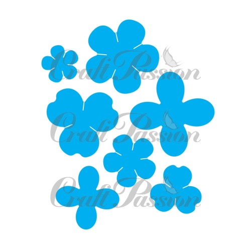 Komplet wykrojników kwiaty małe