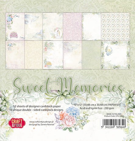 Zestaw papierow 30,5x30,5cm-Craft&amp;You Design - Sweet Memories