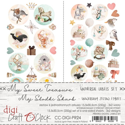 CC-DIGI-PR24 Papier do scrapbookingu CRAFT O'CLOCK MY SWEET TREASURE digi