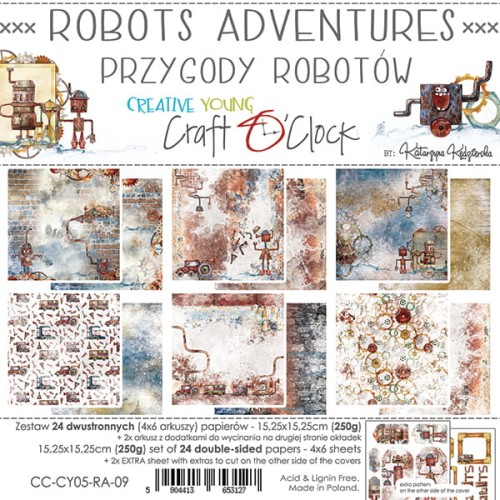 ROBOTS ADVENTURES - ZESTAW PAPIERÓW 15,25X15,25CM