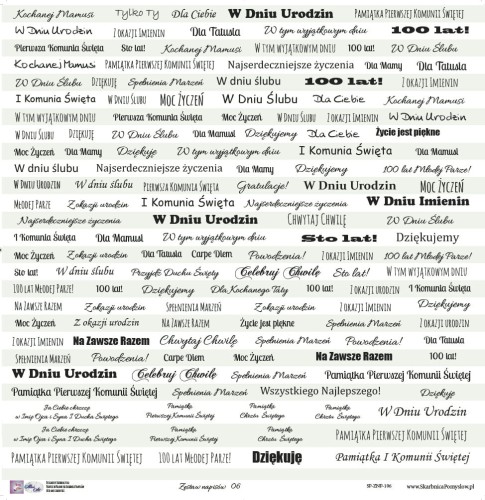 Skarbnica Pomysłow - zestaw napisów 6 szarozielony