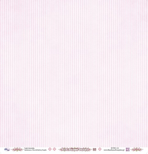 Papier do scrapbookingu Przez Różowe Okulary 36 - Skarbnica Pomysłów