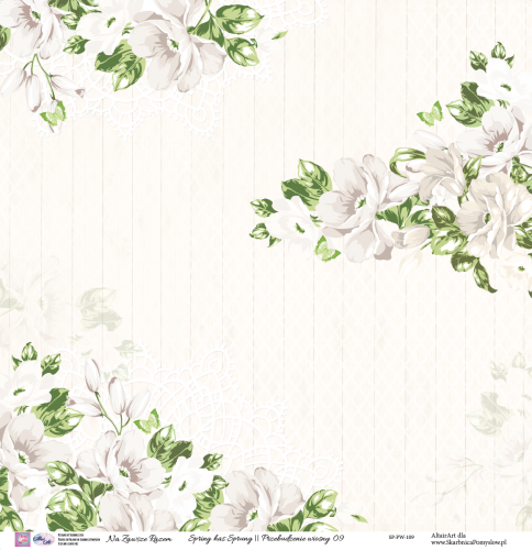 Papier do scrapbookingu Przebudzenie Wiosny Ecru 09 - Skarbnica Pomysłow