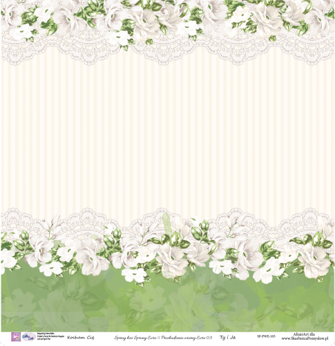 Skarbnica Pomysłow - Papier do scrapbookingu Przebudzenie Wiosny Ecru 03
