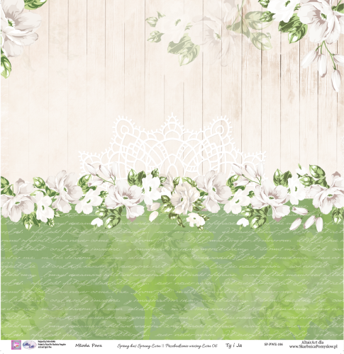 Skarbnica Pomysłow - Papier do scrapbookingu Przebudzenie Wiosny Ecru 06