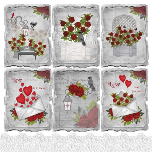 Papier scrapbooking AltairArt - Red Roses for My Darling - karty