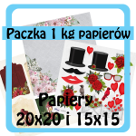 Papier do scrapbookingu 1 kg paczka niespodzianka - 20x20 i 15x15