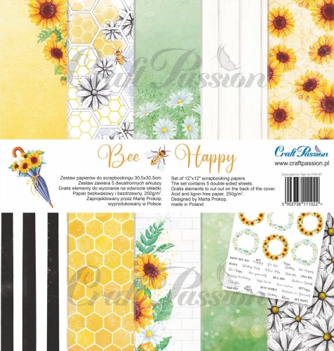 zestaw papiery do scrapbukingu Craft Passion 30x30 BE Happy.jpg
