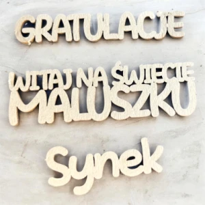 Tekturka napis - Gratulacje, Witaj na świecie maluszku, Synek