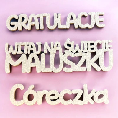 Tekturka napis - Gratulacje, Witaj na świecie maluszku, Córeczka