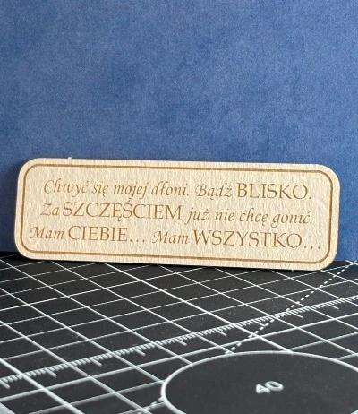Tekturka napis - Chwyć się mojej dłoni, bądź blisko…