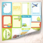 Magiczna Kartka - Mali Odkrywcy 30 - etykiety do journalingu boy1