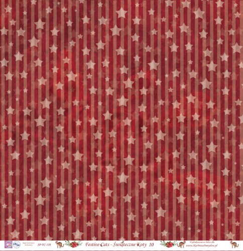 Świąteczny papier do scrapbookingu w gwiazdki Skarbnica Pomysłów