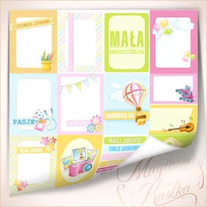 Magiczna Kartka - Mali Odkrywcy 032 - etykiety do journalingu girl1