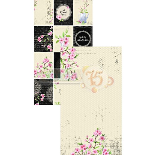 Papier do scrapbookingu 17x30 Cherry Blossom 05 - Studio75