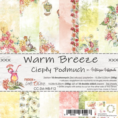 Craft O'Clock - WARM BREEZE - ZESTAW PAPIERÓW 15,25X15,25CM