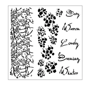 Maska-Stencil "COSY EVENING" - Branch & Text