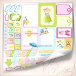 Magiczna Kartka - Mali Odkrywcy 033 - etykiety do journalingu girl2