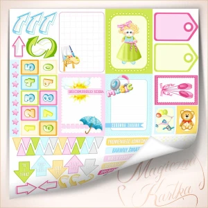 Magiczna Kartka - Mali Odkrywcy 033 - etykiety do journalingu girl2