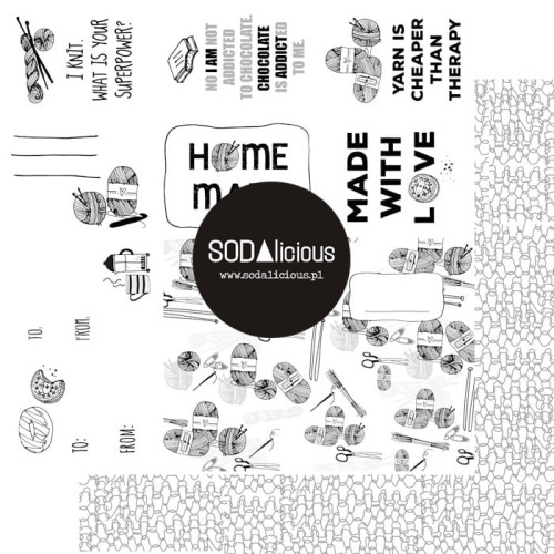 Papier do scrapbookingu, quiet evenings / i love knitting, 30x30, SODAlicious