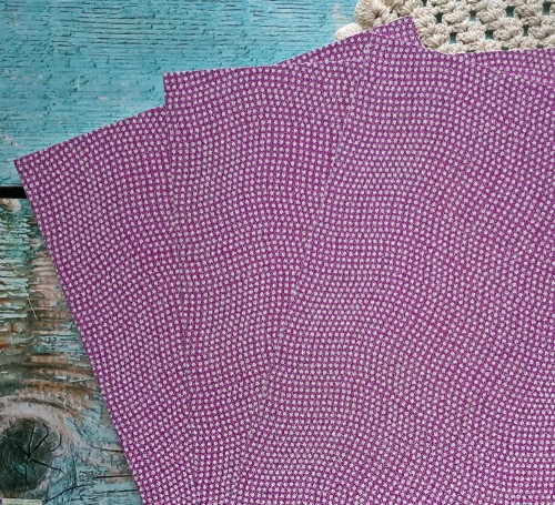 Papier brokatowy różowy w srebrne kropki