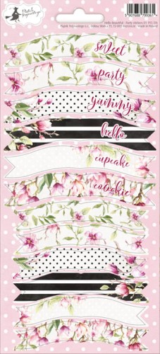 Arkusz party naklejek Hello Beautiful 01, 10,5 x 23cm