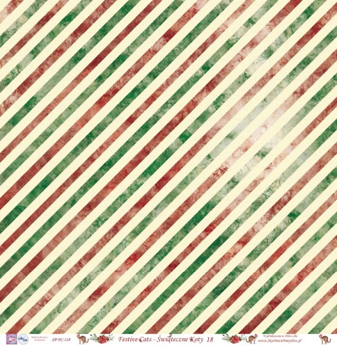 Świąteczny papier do scrapbookingu w paski Skarbnica Pomysłów