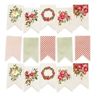 Piątek 13 - Papierowy banerek / die cut Rosy Cosy Christmas 15szt.