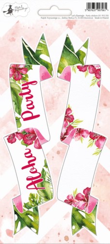 Arkusz party naklejek Let's flamingle 03, 10,5 x 23cm