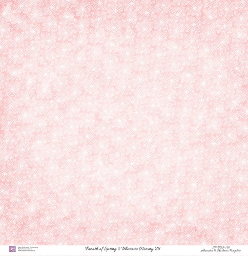 Papier do scrapbookingu Tchnienie Wiosny/Breath of Spring 26 Różowy - Skarbnica Pomysłów