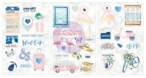 Santorini - Tekturkowe naklejki chipboard