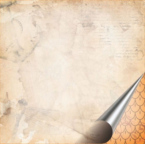 05. LIST W BUTELCE vintage papier 30,5x30,5 cm