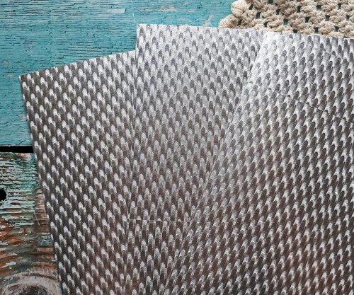 Papier brokatowy srebrny w łuski 21 cm x 29 cm