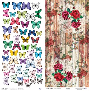 Papier Holy Mountains - Butterflies 2/Flowers - Motyle i kwiaty - AltairArt